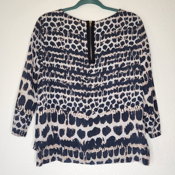 Anthropologie Maeve Cheetah Linosa Silk Blouse M - Picture 4 of 6